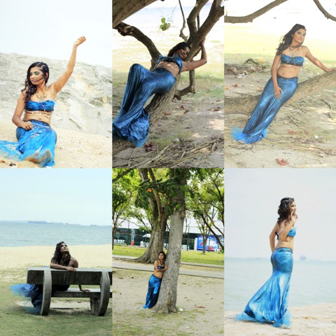 Female model photo shoot of NivvyMPhotography in East Coast Park, makeup by HushLush Hair & Makeup 