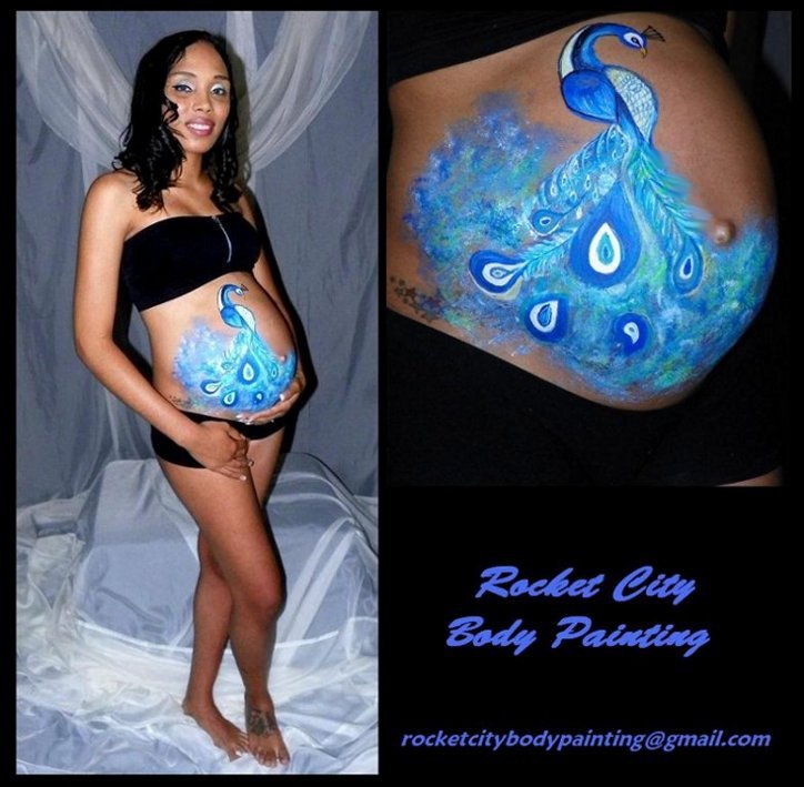Female model photo shoot of Christy Yarbrough  and B Mariie in Madison, Al., body painted by RocketCityBodyPainting