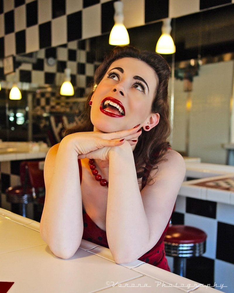 Female model photo shoot of Marie-Claude Samson in Alfred's Cafe Tacoma, WA