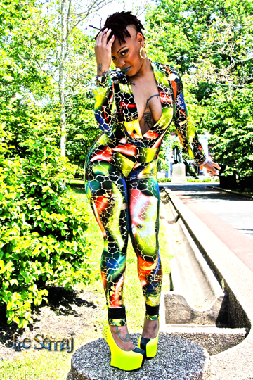 Male and Female model photo shoot of Tre Semaj PhotoShoota and Ky-La Wright in Malcolm X Park, makeup by Erika LaShay