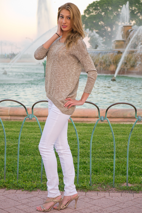 Female model photo shoot of Stephanie Lynn Simpson by Jim Kaye in Buckingham Fountain 