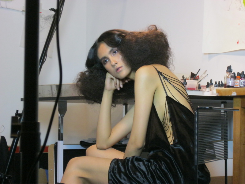 Female model photo shoot of Jessica C NYC in Bil Donovan's art studio, NYC