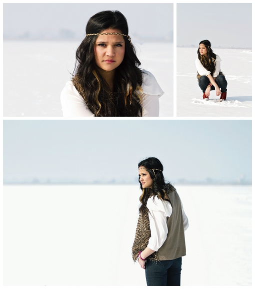 Female model photo shoot of westphotography in frozen utah lake