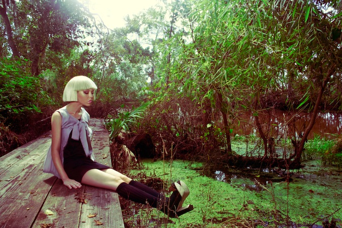 Female model photo shoot of E Styling in Louisiana Wetlands Lafitte,LA