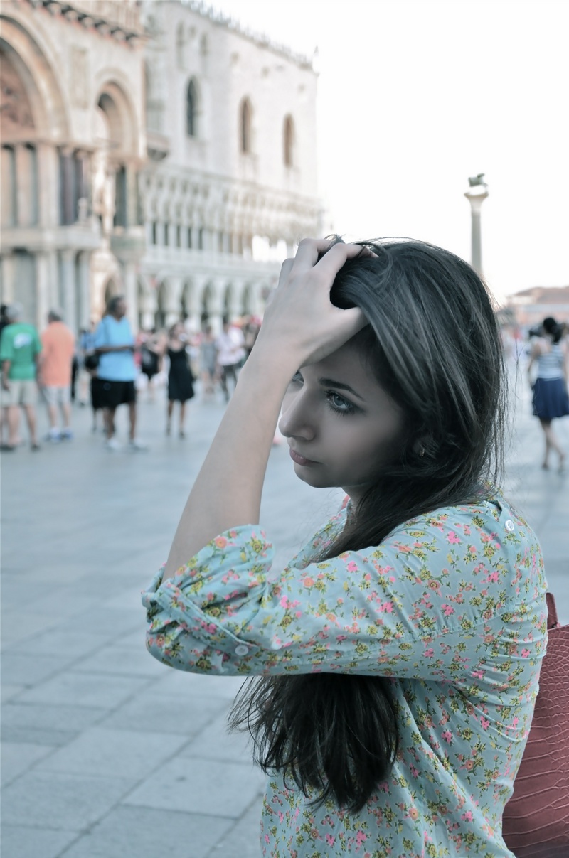 Female model photo shoot of Emi_P in piazza San Marco