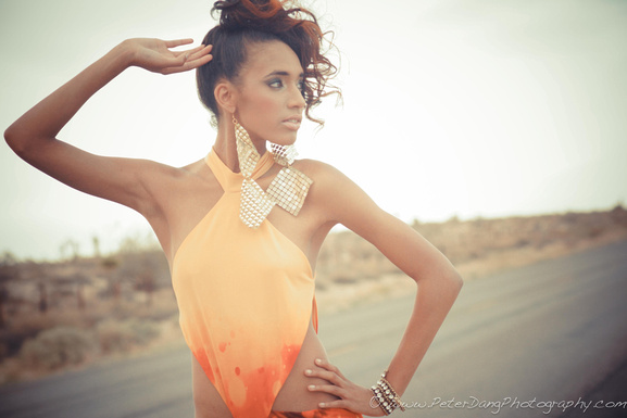 Female model photo shoot of CLondonStyles in Los Angeles Desert