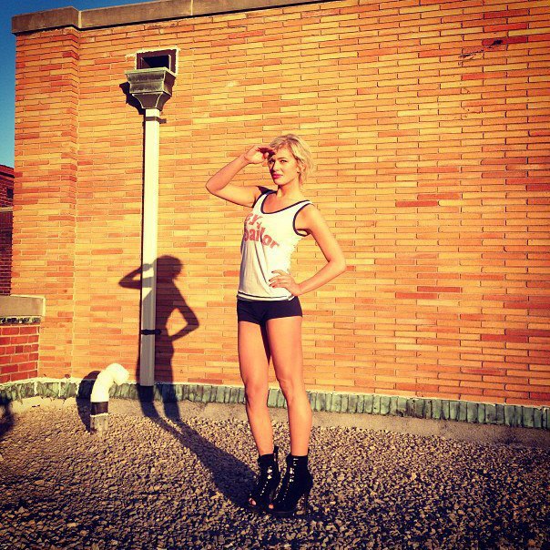 Female model photo shoot of Kayla Tarter in Rooftop - Louisville, Ky