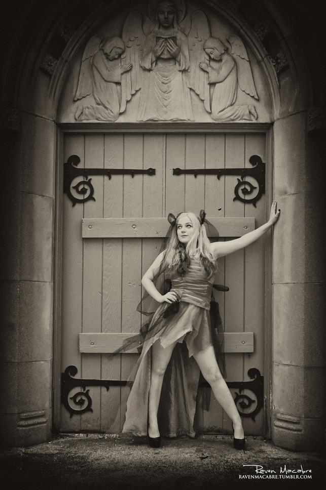 Female model photo shoot of Miss_Findaway by Raven Macabre in Valley St Cemetary