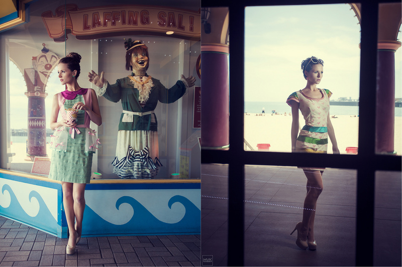 Female model photo shoot of Love Baggage  by MVK Photo in Santa Cruz, Ca, hair styled by Heather Werner