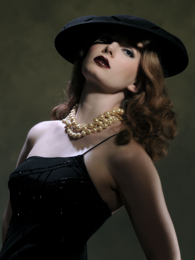 Female model photo shoot of kit by George Rodriguez in St. Louis, MO, hair styled by John Napoli, makeup by Jessie Gomez