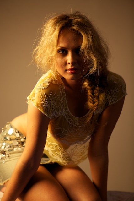 Female model photo shoot of Michelle marshall salon in cardiff studio