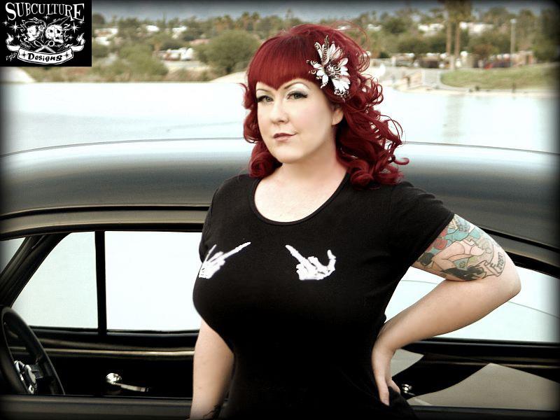 Female model photo shoot of Scarlett Sin Bettie, hair styled by Subculture Designs