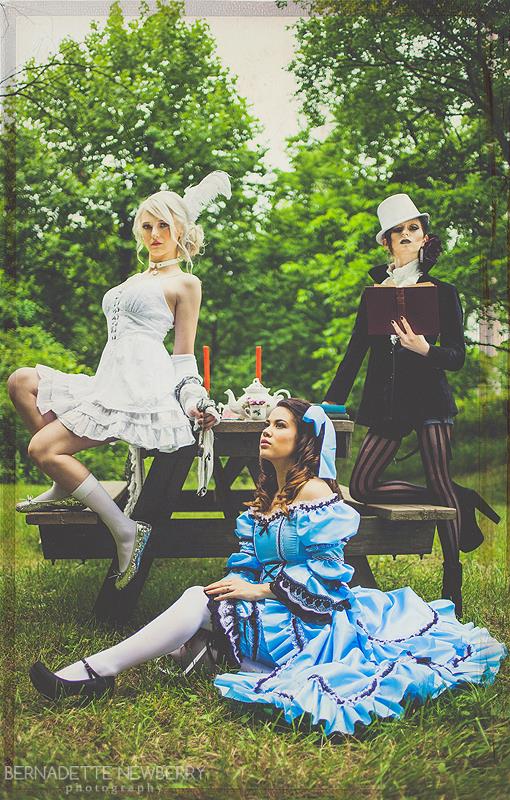 Female model photo shoot of Aurore, Kathleen Thuli and Gnomes by Bernadette Newberry, clothing designed by RomanticThreads