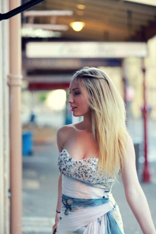 Female model photo shoot of Ellecia Strohmayer in The Rocks, Sydney