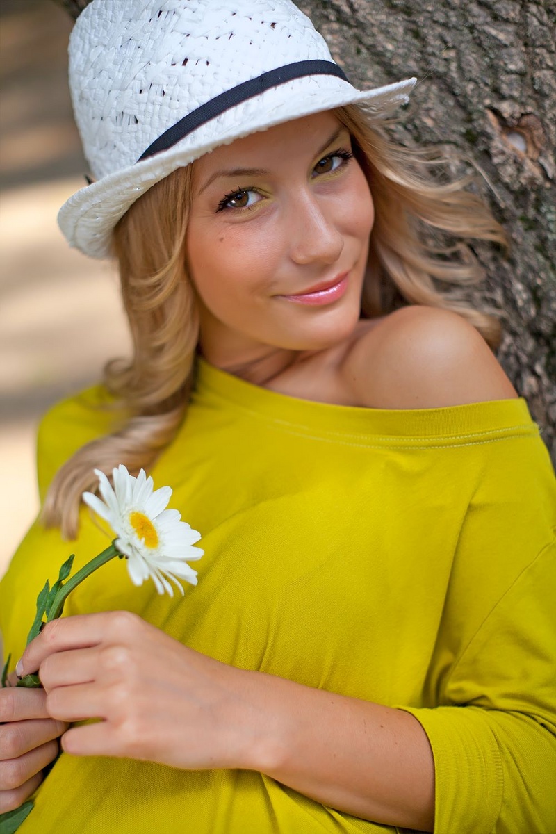 Female model photo shoot of Kristina Petrova in Varna Sea Garden, Bulgaria