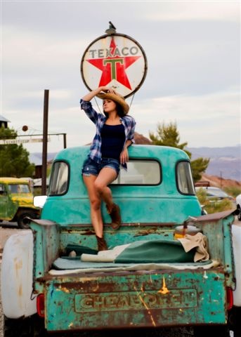 Female model photo shoot of Laura Hil in Nelsons Ghost Town,NV