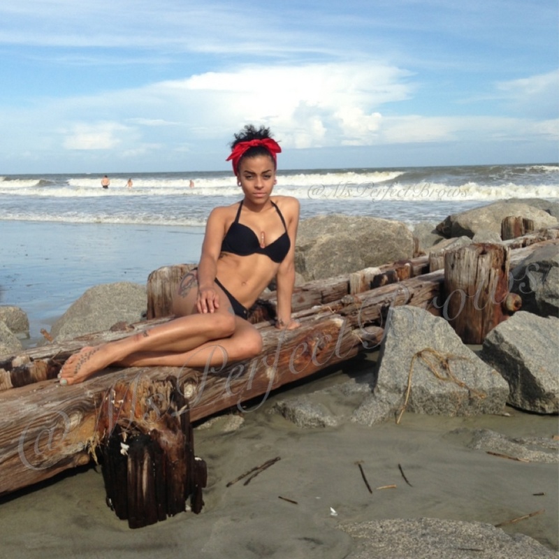 Female model photo shoot of Ms Perfect Brows in Folly Beach