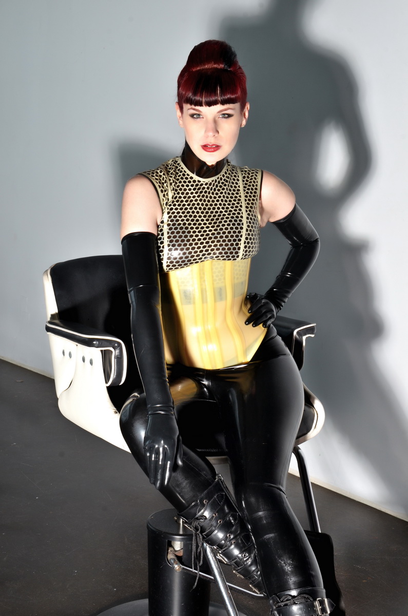 Female model photo shoot of Lady Vezina by Robert Chouraqui, clothing designed by Ego Assassin