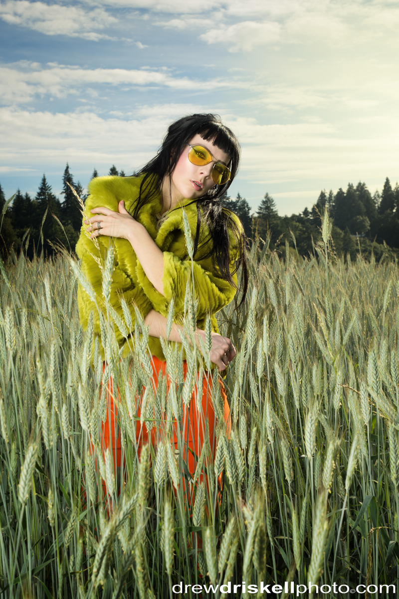 Male and Female model photo shoot of Drew Manchu and Genetica in In the wheat.