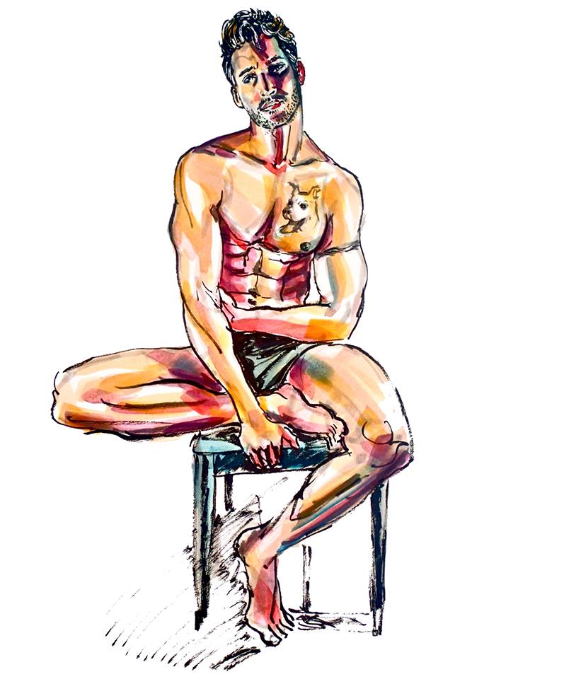 Male model photo shoot of AnthonyNapoli in Los Angeles, CA, art by Physique Illustration 