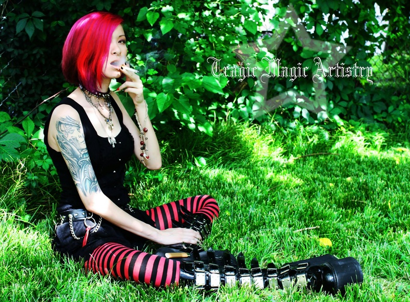 Female model photo shoot of Atrocity in New Castle, IN, makeup by Tragic Magic Artistry