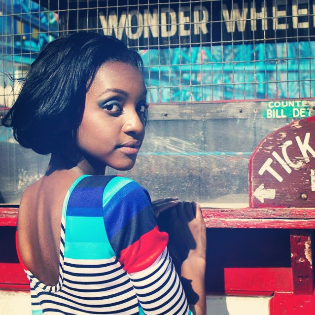 Female model photo shoot of Nehemie Pierre in Coney Island, NY