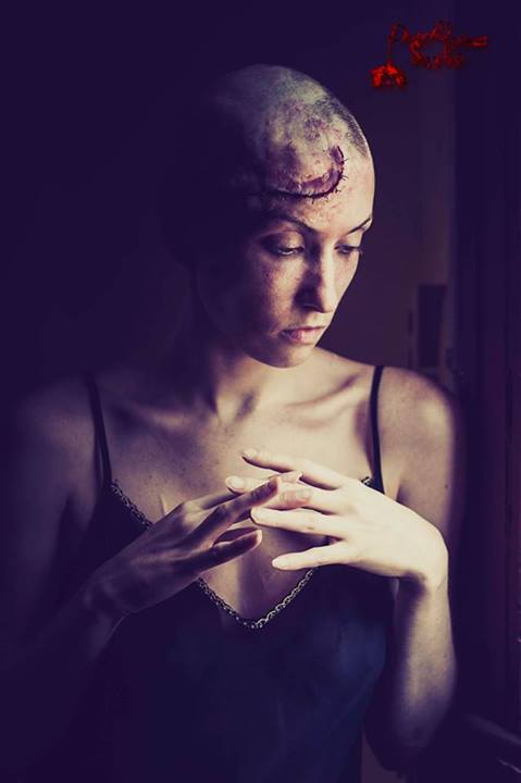 Female model photo shoot of Kaitlin Dessa Fell by Reading Wolf in The Compound, makeup by Anna Lech FX
