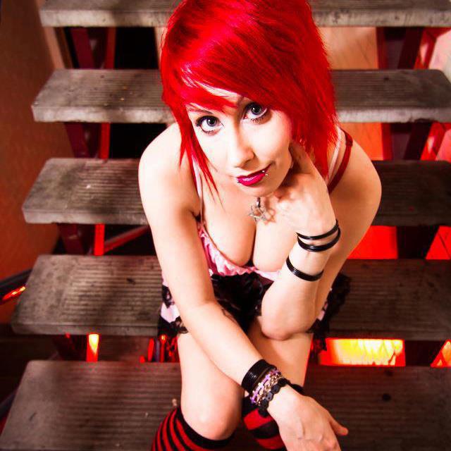 Female model photo shoot of Scarlett Venom in stairwell