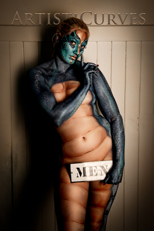 Male and Female model photo shoot of ArtistiCurves  and Laura Christina in Hespeler, body painted by AC Bodypainter