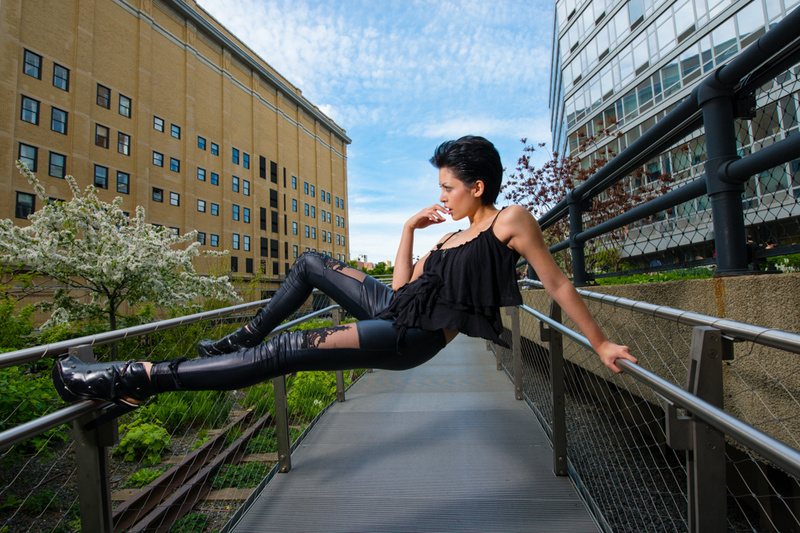 Male and Female model photo shoot of Darrin Estep and L  U  X in NYC - Highline