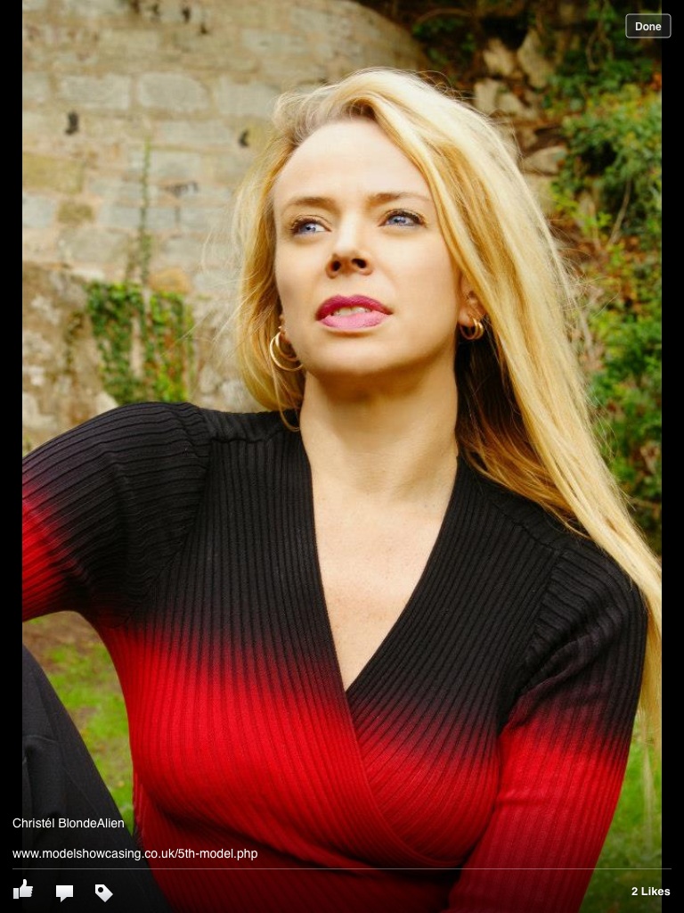 Female model photo shoot of Blonde Alien Model in UK