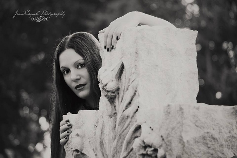 Female model photo shoot of Mixed Up Jess by JessRaquel Photography in Woodlawn Cemetery in Las Vegas