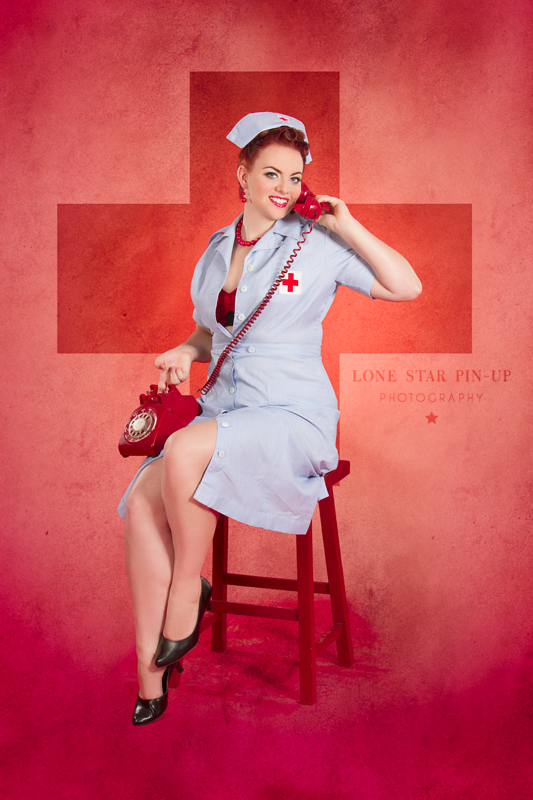 Female model photo shoot of BlayreAnn by Lone Star Pin-up in Killeen, TX, makeup by Blood and Glitter 