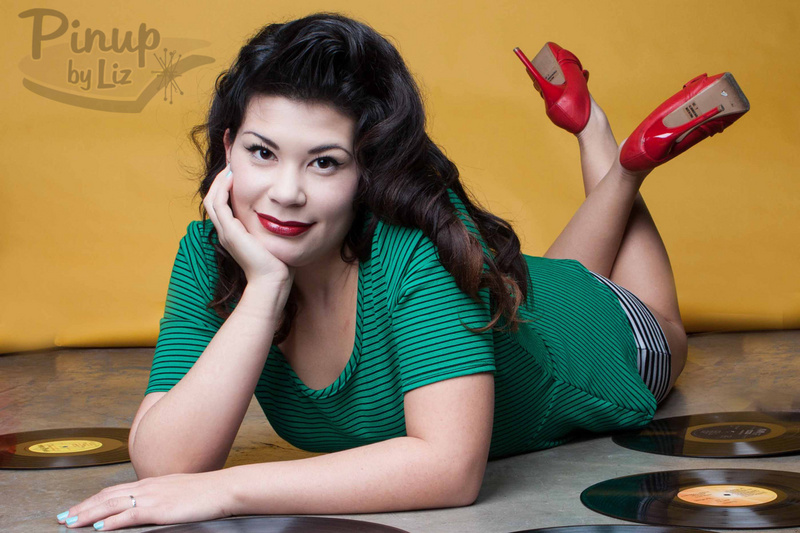 Female model photo shoot of Liz Huckleby and Jinger  in Pinup by Liz