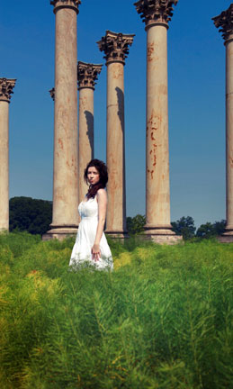 Female model photo shoot of Kate Spade in National Arboretum DC