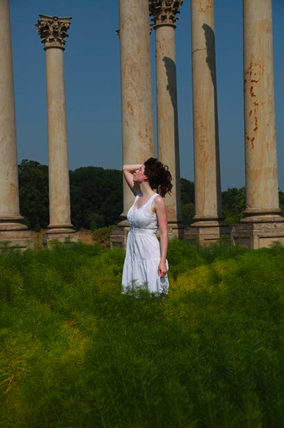 Female model photo shoot of Kate Spade in National Arboretum DC