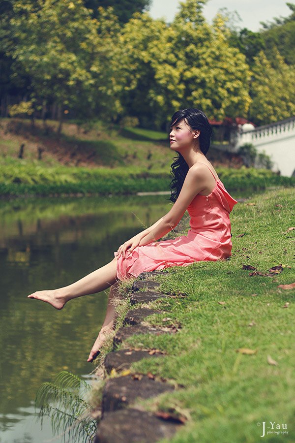 Female model photo shoot of Eva Lim in KL Lake Garden