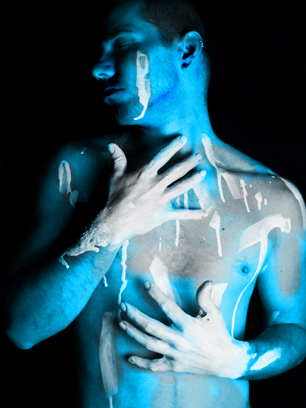 Male model photo shoot of Robert A Robinson, body painted by REDESIGNS
