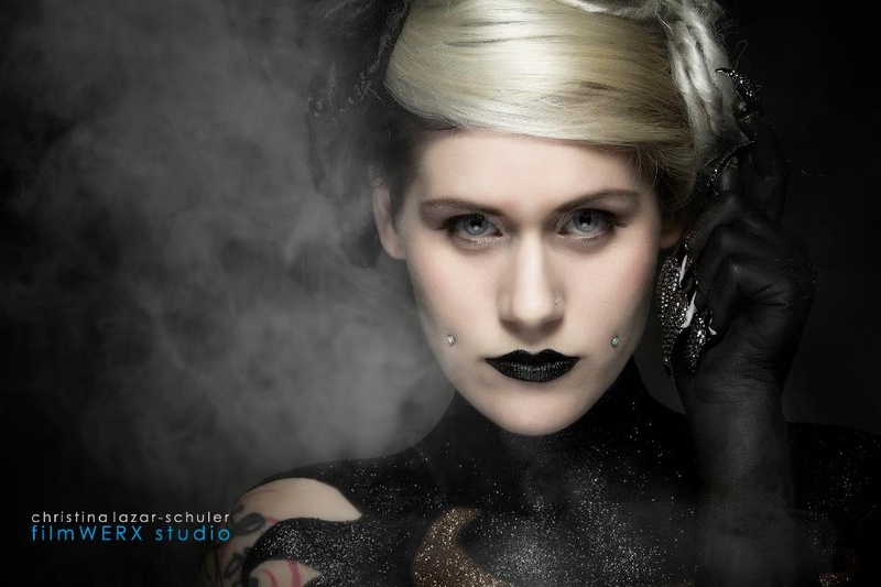 Female model photo shoot of Theresa Rock by filmWERX Studio, makeup by Nightshade Beauty