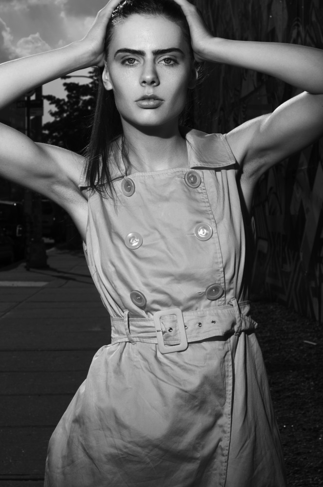 Female model photo shoot of Rozalinda Uhl by PANDRRR in NYC - Bowery St.
