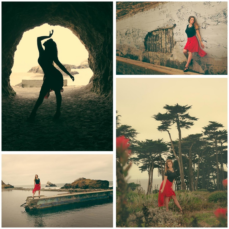 Male and Female model photo shoot of RD Studios and Model Talia in Sutro Baths SF, CA