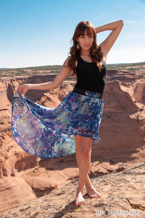 Female model photo shoot of Crystal Yazzie in Canyon De Chelly, Arizona