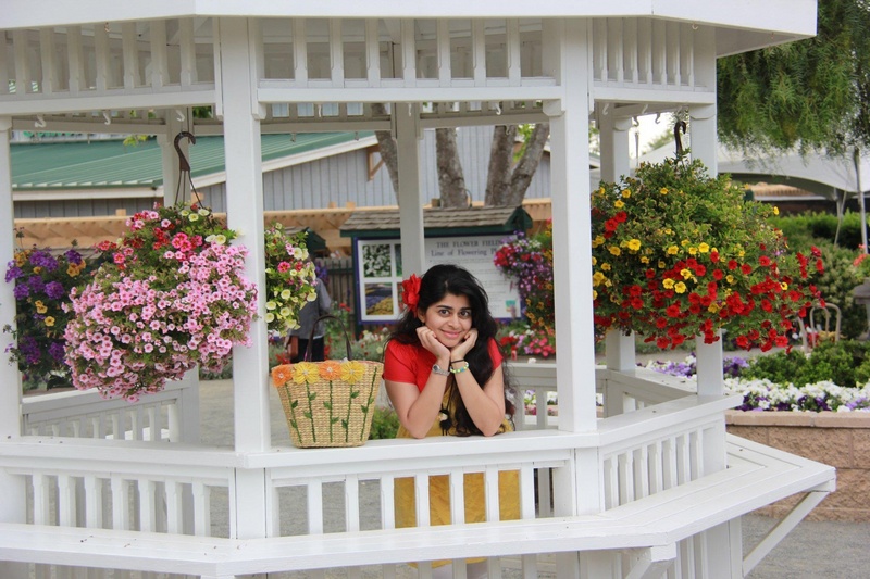 Female model photo shoot of Srushti in Carlsbad gardens