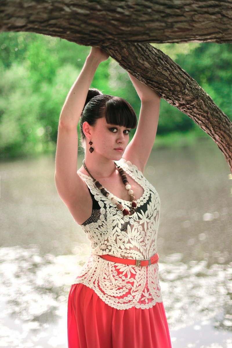 Female model photo shoot of Alina Dang in Izmailovsky Park, Moscow