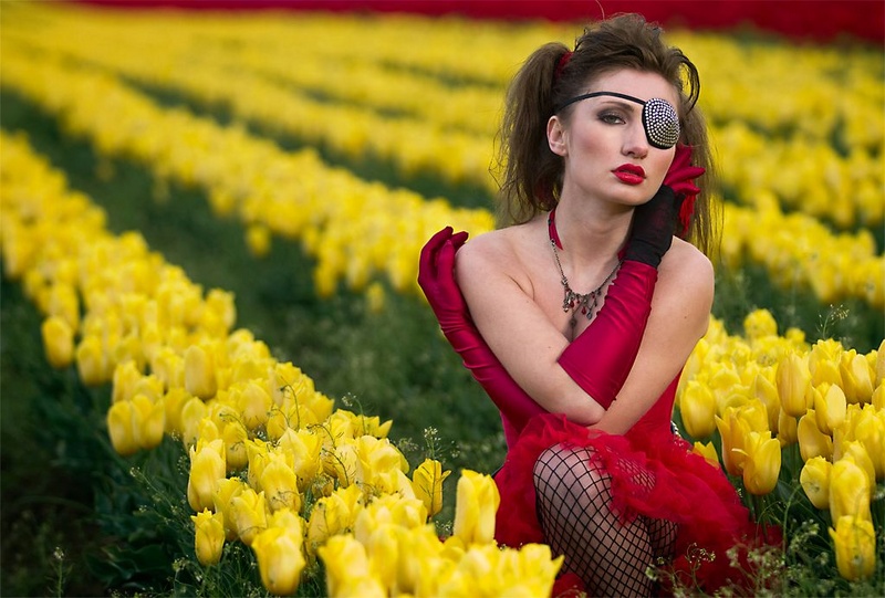 Male and Female model photo shoot of Robert Dominis and Brittney Banx in Woodburn Tulip Farm, OR