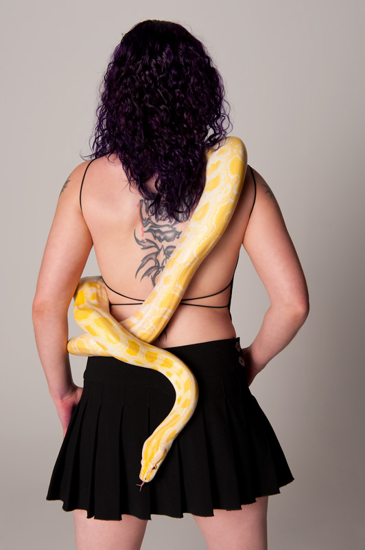 Female model photo shoot of Joyias Snakes