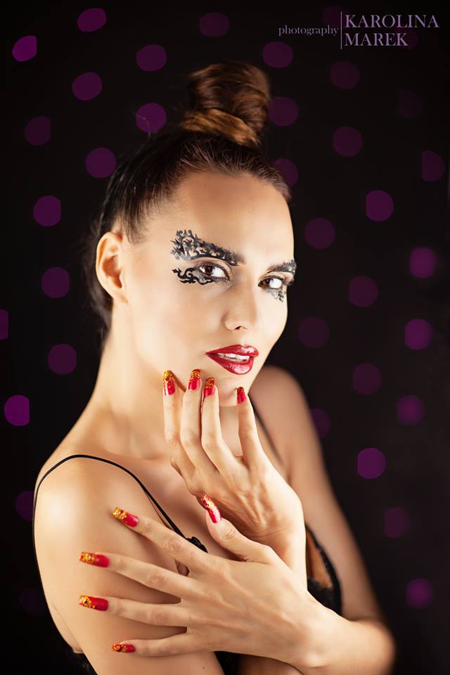 Female model photo shoot of Kyra Monte by Karolina Paraschidis in London, makeup by Jila Lazemi