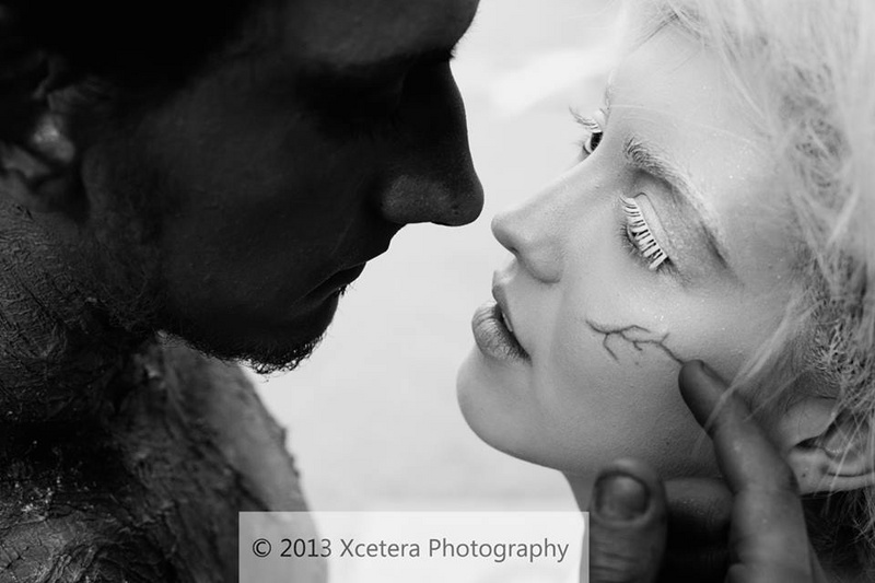 Female and Male model photo shoot of Holly Halftone and Aj Shymkiw by Xcetera