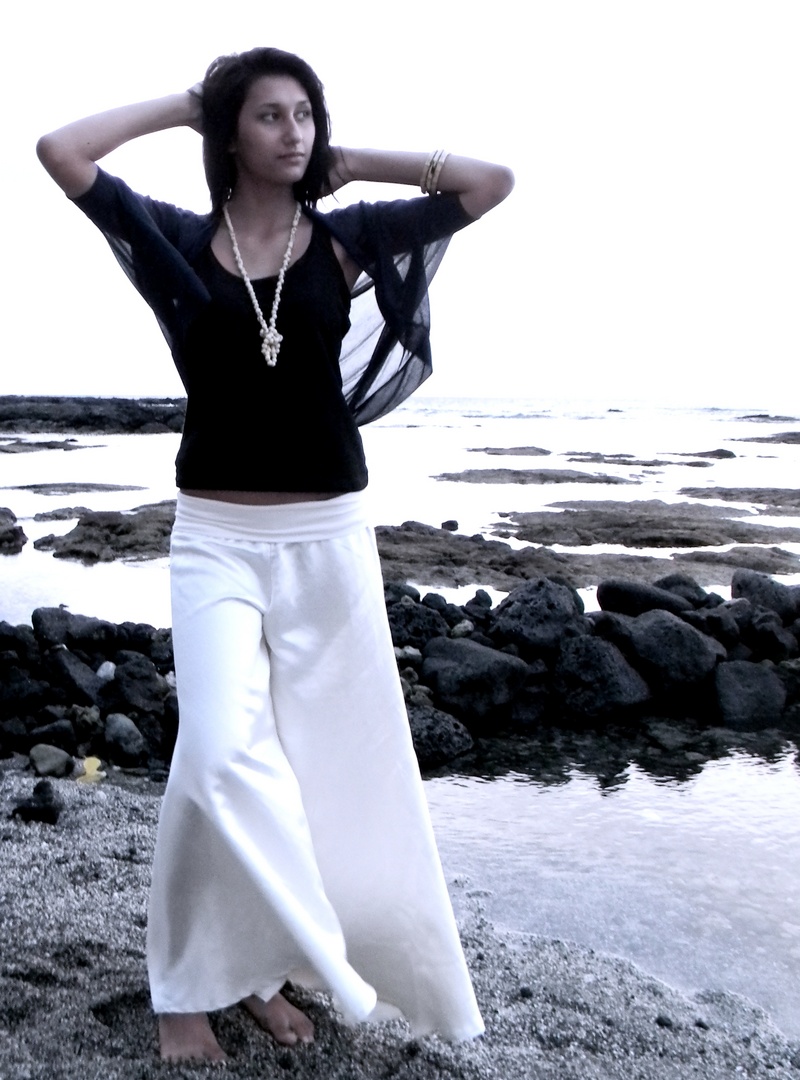 Female model photo shoot of Indigo Sage in Puako, Hawaii