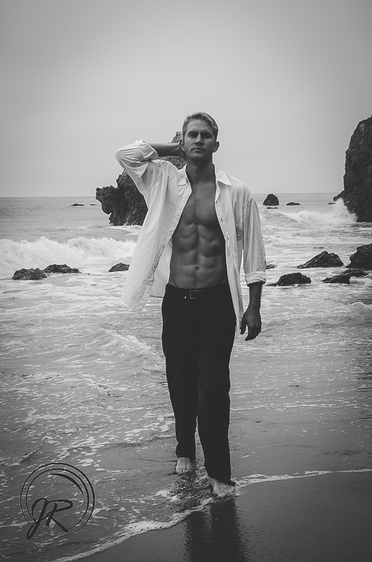 Male model photo shoot of Trevor G Williams by Rios Photographie in El Matador, Malibu, makeup by MissPrissy MUA